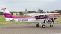 Skyteam flight training jet parked in Santa Cruz de la Sierra, Bolivia Royalty Free Stock Photo