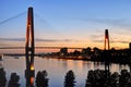 Skytrain bridge at twilight Royalty Free Stock Photo