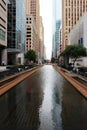 A skytrain in downtown Houston, located in Downtown between office buildings and historic landmarks. Royalty Free Stock Photo