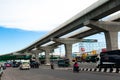 Skytrain elevated rails over main road