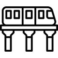 Skytrain icon, transportation related vector