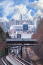 Skytrain Railway to Vancouver Downtown