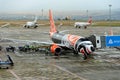 Skyup Airlines aircraft on runway of Tbilisi Airport in Georgia