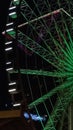 SkyView Ferris wheel  in green  Atlanta Georgia at night Royalty Free Stock Photo