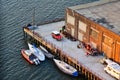 Skyview of Hudson river with Sailboat, boat, motorhome and SUV