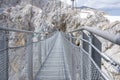 Skywalk on Dachstein.  Stairway to Nothingness. Suspension Bridge in the Austrian Alps. Schladming-Dachstein, Austria, Europe Royalty Free Stock Photo