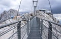 Skywalk on Dachstein.  Stairway to Nothingness. Suspension Bridge in the Austrian Alps. Schladming-Dachstein, Austria, Europe Royalty Free Stock Photo