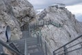 Skywalk on Dachstein.  Stairway to Nothingness. Suspension Bridge in the Austrian Alps. Schladming-Dachstein, Austria, Europe Royalty Free Stock Photo