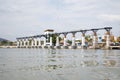 Skywalk structure on the glass skywalk bridge at Kanchanaburi, Thailand