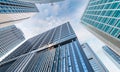 Skyward view of skyscrapers, business and corporate concept