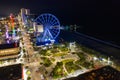 Skywheel Myrtle Beach night aerial photo long exposure Royalty Free Stock Photo