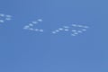 Skywriting airplanes Royalty Free Stock Photo