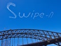 Skywriting Over Sydney harbour Bridge, Australia