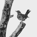Redwing on a fallen tree Royalty Free Stock Photo