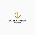 Letter SL Logo Icon Design Template. Elegant, Luxury, Gold, Modern Vector Illustration Royalty Free Stock Photo