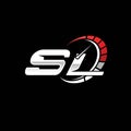 SL Logo Letter Speed Meter Racing Style