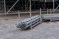 Slab formwork. Metal pipes for formwork. Royalty Free Stock Photo