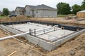 Slab-on-grade foundation preparation for residential development Royalty Free Stock Photo