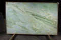 Slab from natural stone green Onyx, considered to be semi-precious