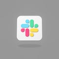 Slack App Icon on Flat Gray Background