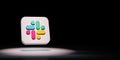 Slack App Icon Spotlighted on Black Background