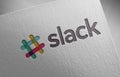 Slack logo icon paper texture stamp