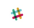 Slack logo editorial illustrative on white background