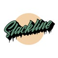 Slackline green lettering logo