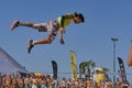 Xmasters Slackline show - - Senigallia 2017 Royalty Free Stock Photo