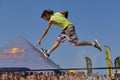 Xmasters Slackline show - - Senigallia 2017 Royalty Free Stock Photo