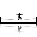 Slackline silhouette Royalty Free Stock Photo