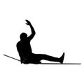 Slackline sitting pose silhouette