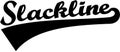 Slackline word with retro font