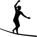 Slacklining woman silhouette