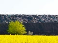 Slag dump, metallurgical slag, ash and slag waste. Waste disposal and slag-containing metallurgical wastes, residues of ferrous Royalty Free Stock Photo