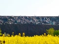 Slag dump, metallurgical slag, ash and slag waste. Waste disposal and slag-containing metallurgical wastes, residues of ferrous Royalty Free Stock Photo