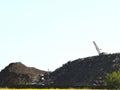 Slag dump, metallurgical slag, ash and slag waste. Waste disposal and slag-containing metallurgical wastes, residues of ferrous Royalty Free Stock Photo