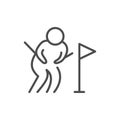 Slalom skiing line outline icon