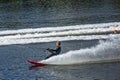 Slalom, water skis, editorial Royalty Free Stock Photo