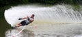 Slalom waterskier skiing slalom