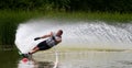 Slalom waterskier skiing slalom Royalty Free Stock Photo