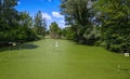 Canoeists slalom course in riparian forest Royalty Free Stock Photo