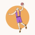 Slam dunk basketball player vector Royalty Free Stock Photo