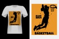 Slam Dunk Basketball Player Vintage T-Shirt Design Royalty Free Stock Photo