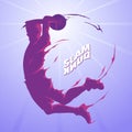 Slam dunk basketball silhouette Royalty Free Stock Photo