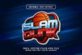 slam dunk 3d text effect premium vectors Royalty Free Stock Photo