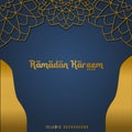 Slamic greetings ramadan kareem card design background with mandala art. Vector Illustration Royalty Free Stock Photo