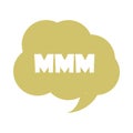 Slang bubbles, letter mmm cloud over white background, flat icon design