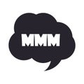 Slang bubbles, letter mmm cloud over white background, silhouette icon style