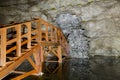 Visiting the Slanic Prahova salt pan lake and cave Royalty Free Stock Photo